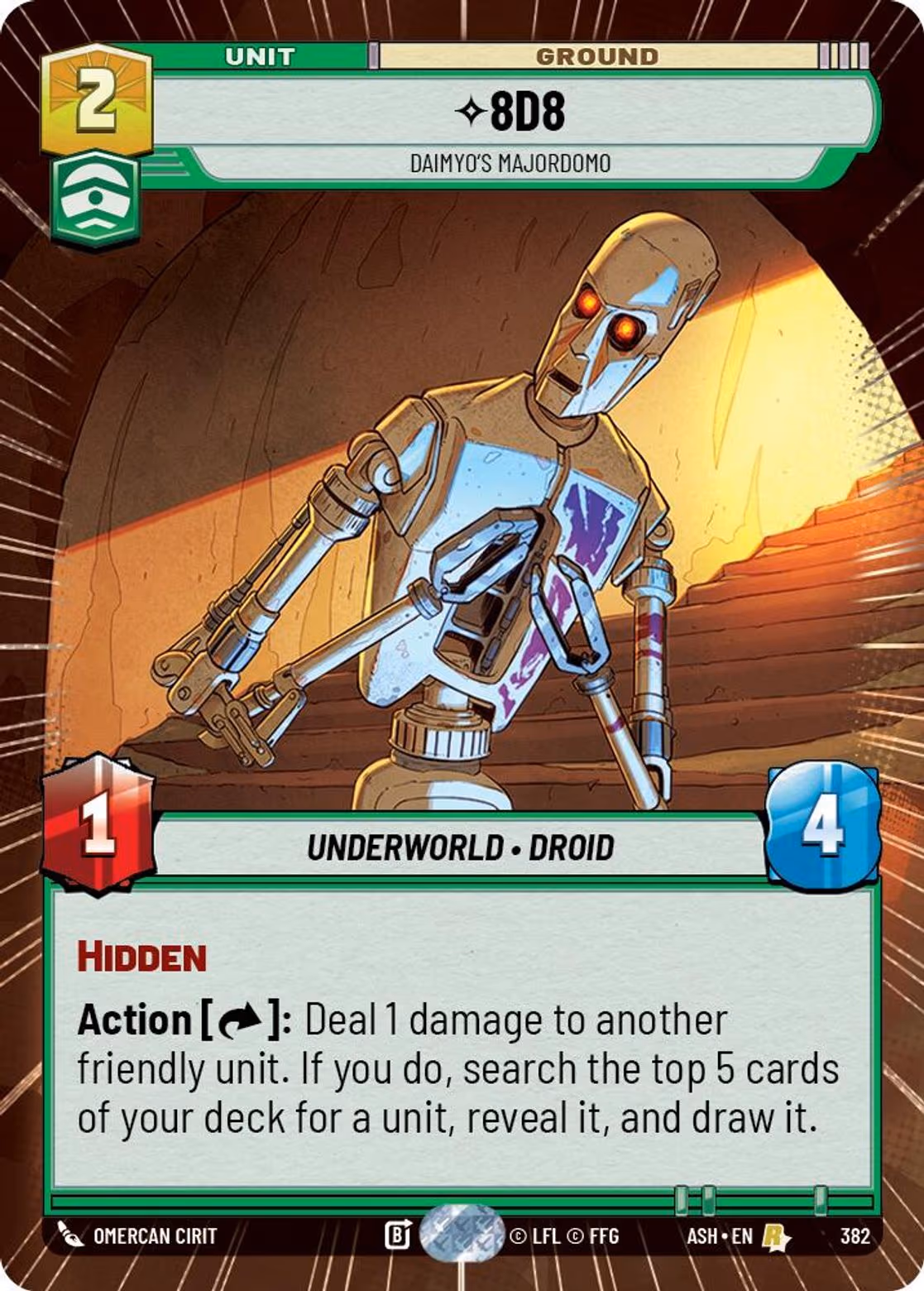 8D8 - Daimyo's Majordomo ASH-382 Hyperspace Star Wars Unlimited card