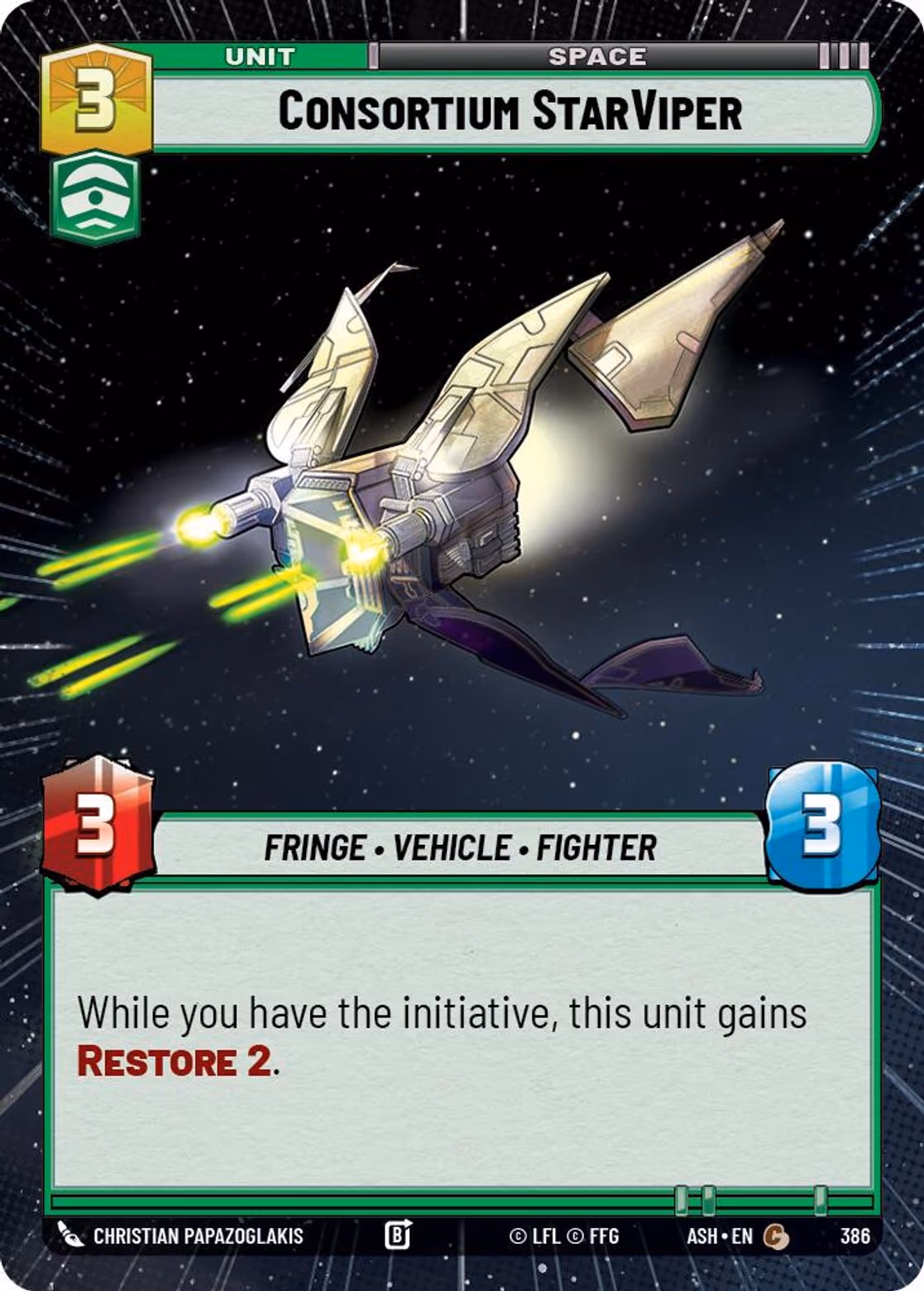Consortium StarViper ASH-386 Hyperspace Star Wars Unlimited card
