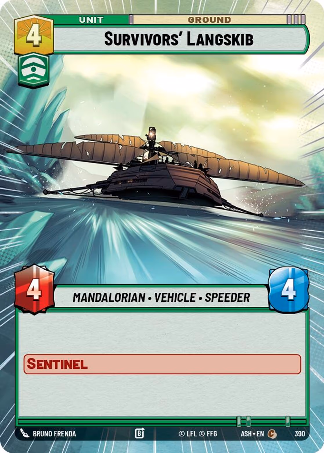 Survivors' Langskib ASH-390 Hyperspace Star Wars Unlimited card