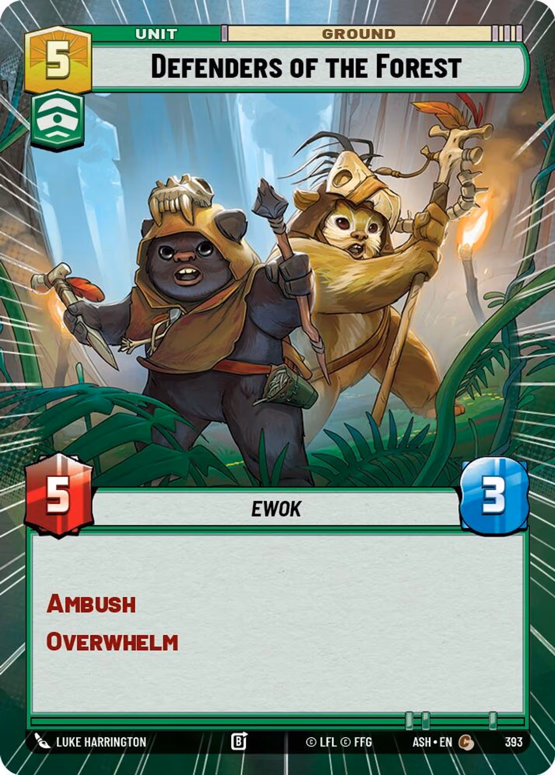 Defenders of the Forest ASH-393 Hyperspace Star Wars Unlimited card