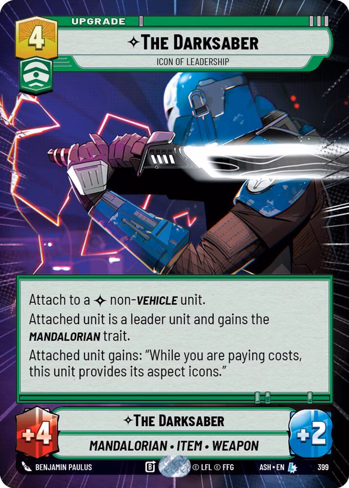 The Darksaber - Icon of Leadership ASH-399 Hyperspace Star Wars Unlimited card