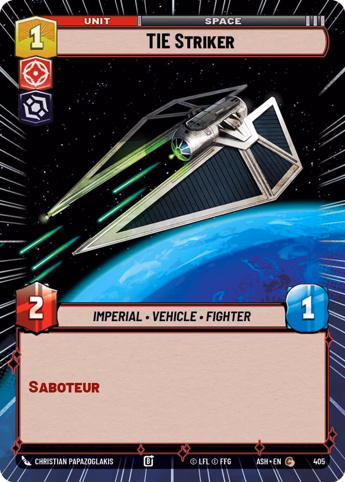 TIE Striker ASH-405 Hyperspace Star Wars Unlimited card