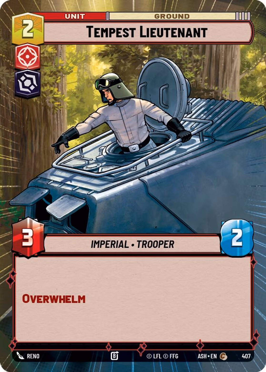 Tempest Lieutenant ASH-407 Hyperspace Star Wars Unlimited card