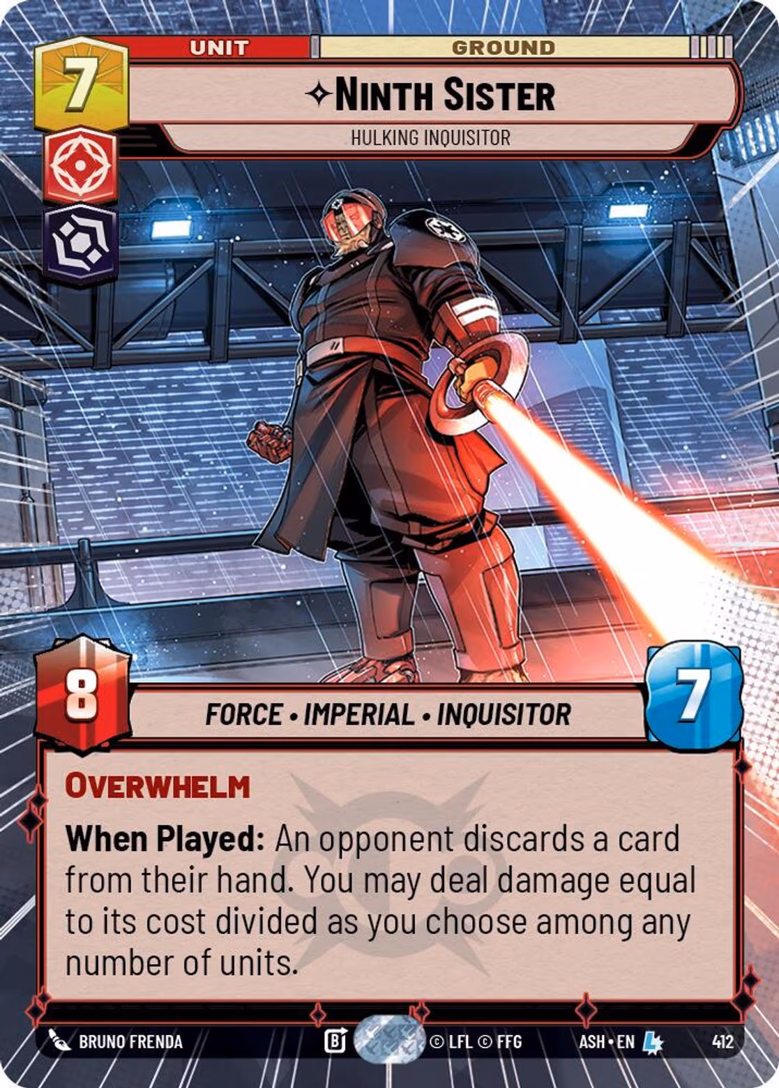 Ninth Sister - Hulking Inquisitor ASH-412 Hyperspace Star Wars Unlimited card