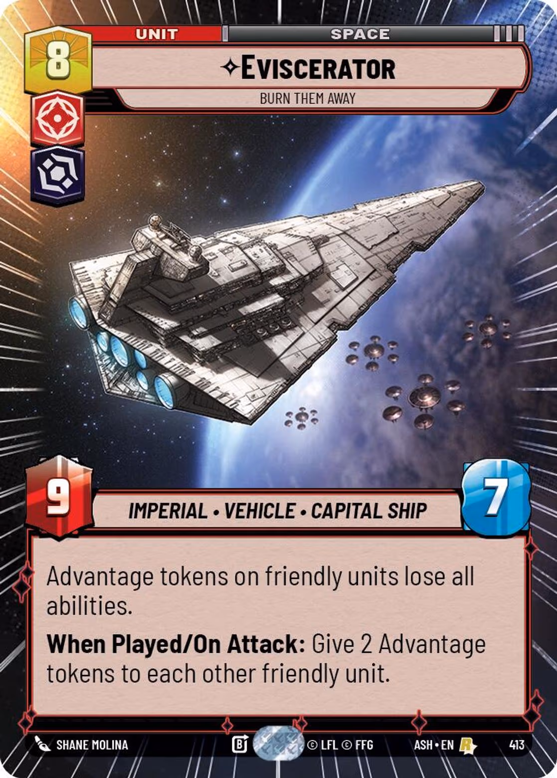 Eviscerator - Burn Them Away ASH-413 Hyperspace Star Wars Unlimited card
