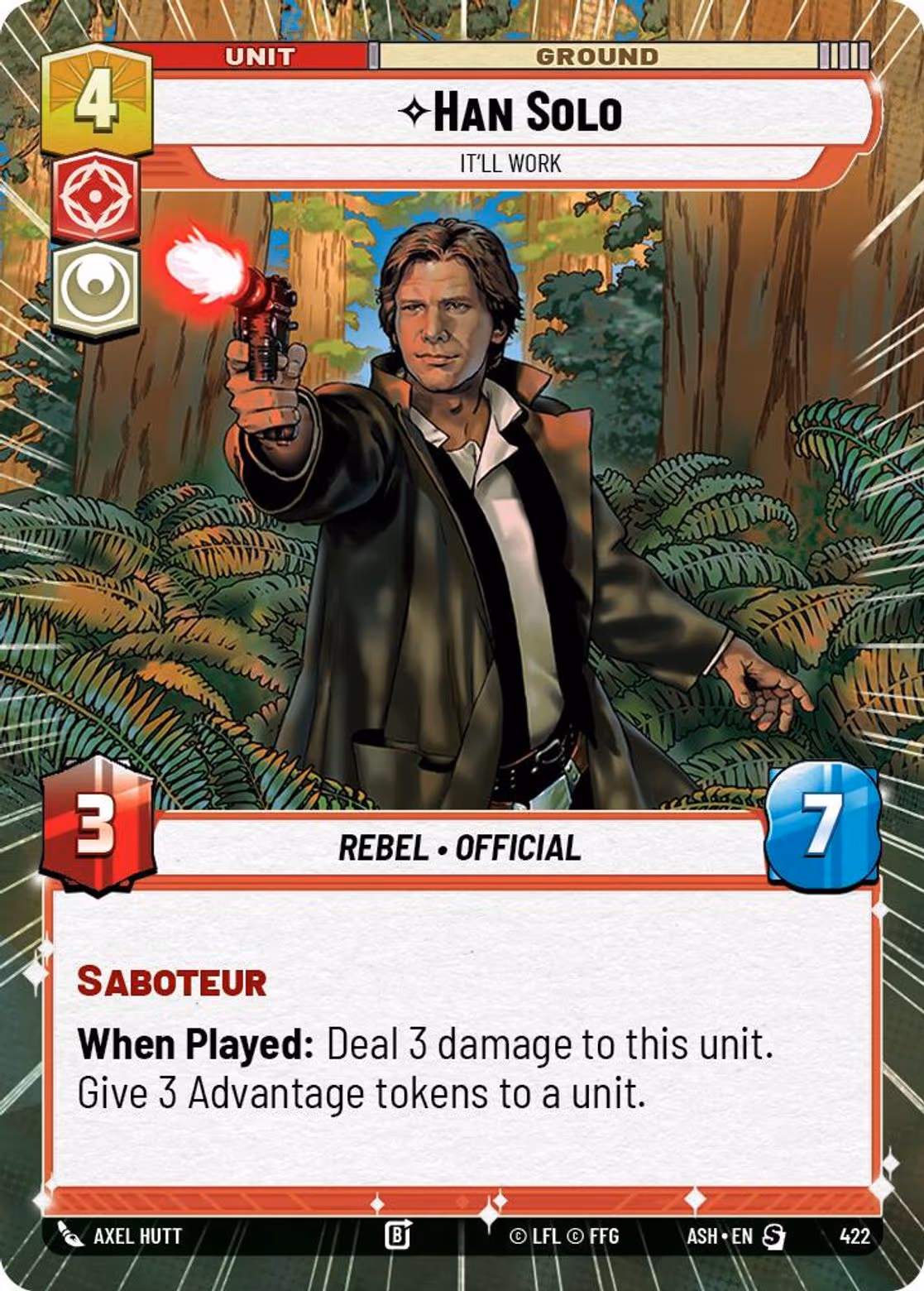 Han Solo - It'll Work ASH-422 Hyperspace Star Wars Unlimited card