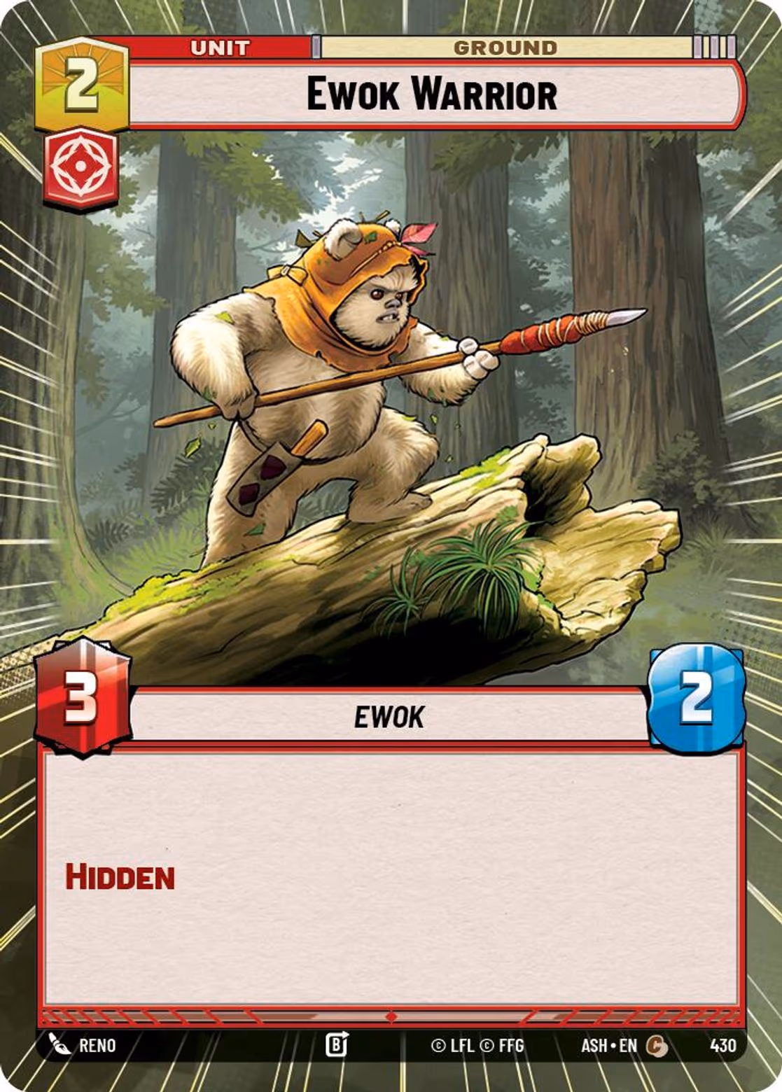Ewok Warrior ASH-430 Hyperspace Star Wars Unlimited card