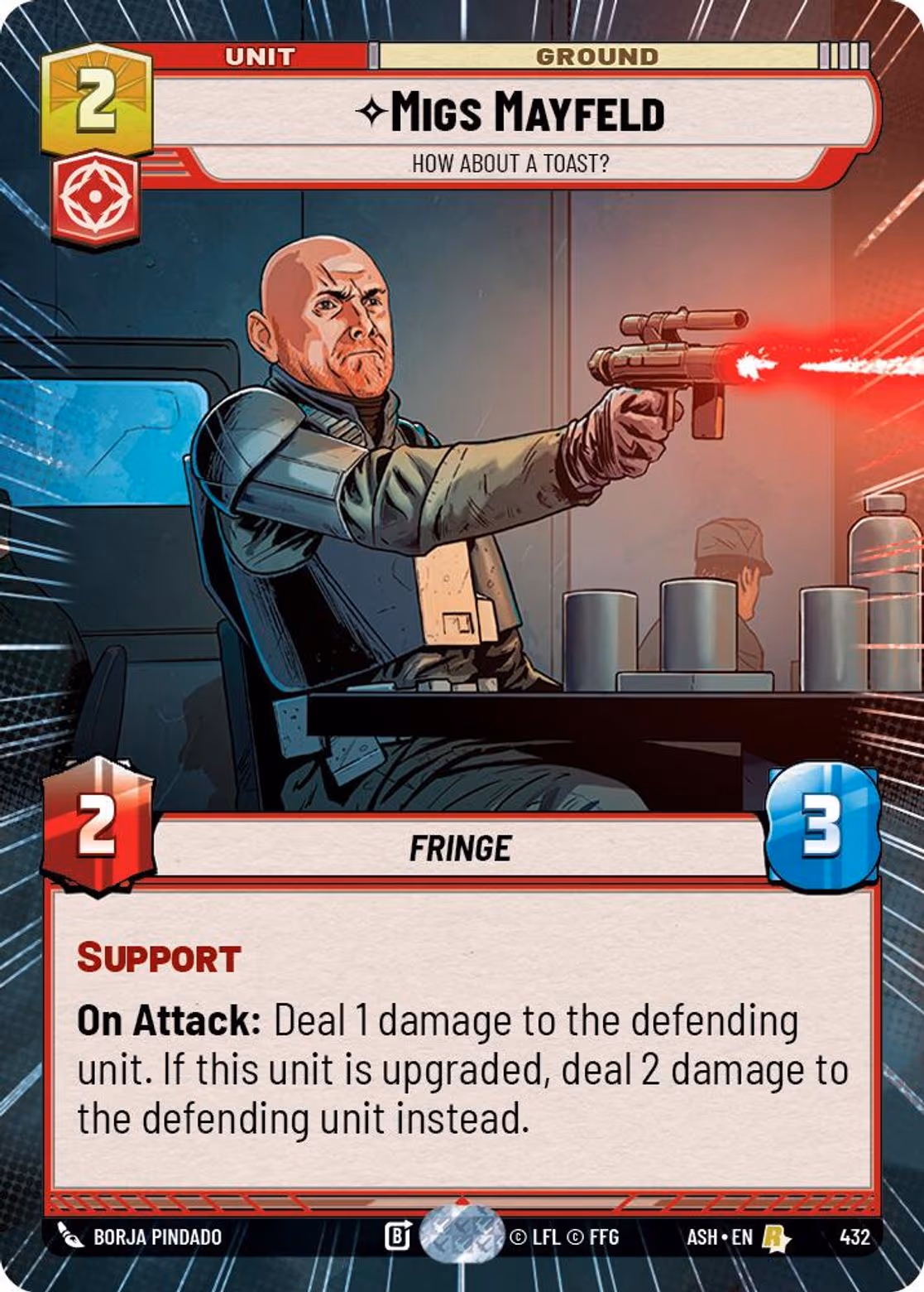 Migs Mayfeld - How About a Toast? ASH-432 Hyperspace Star Wars Unlimited card