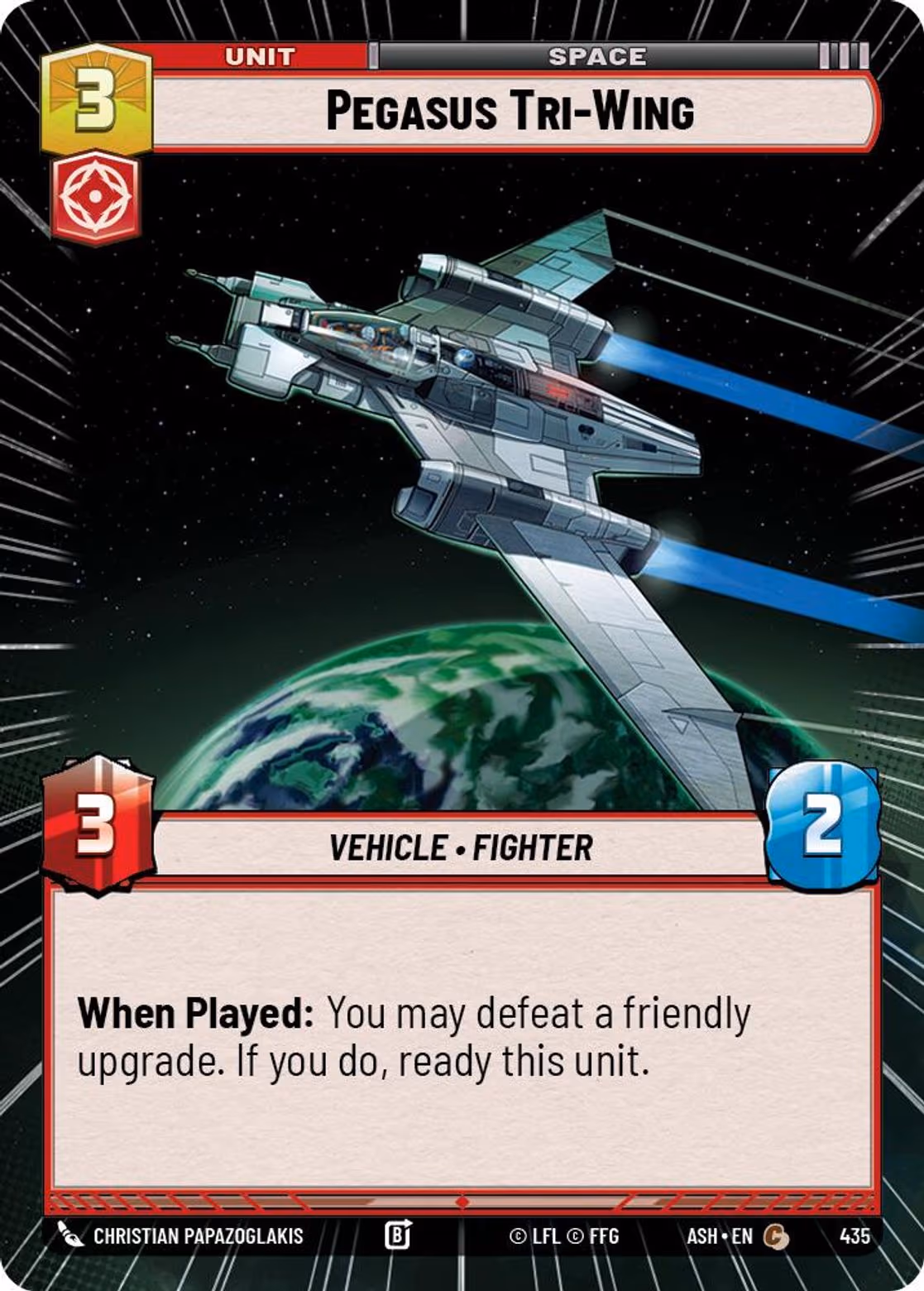 Pegasus Tri-Wing ASH-435 Hyperspace Star Wars Unlimited card