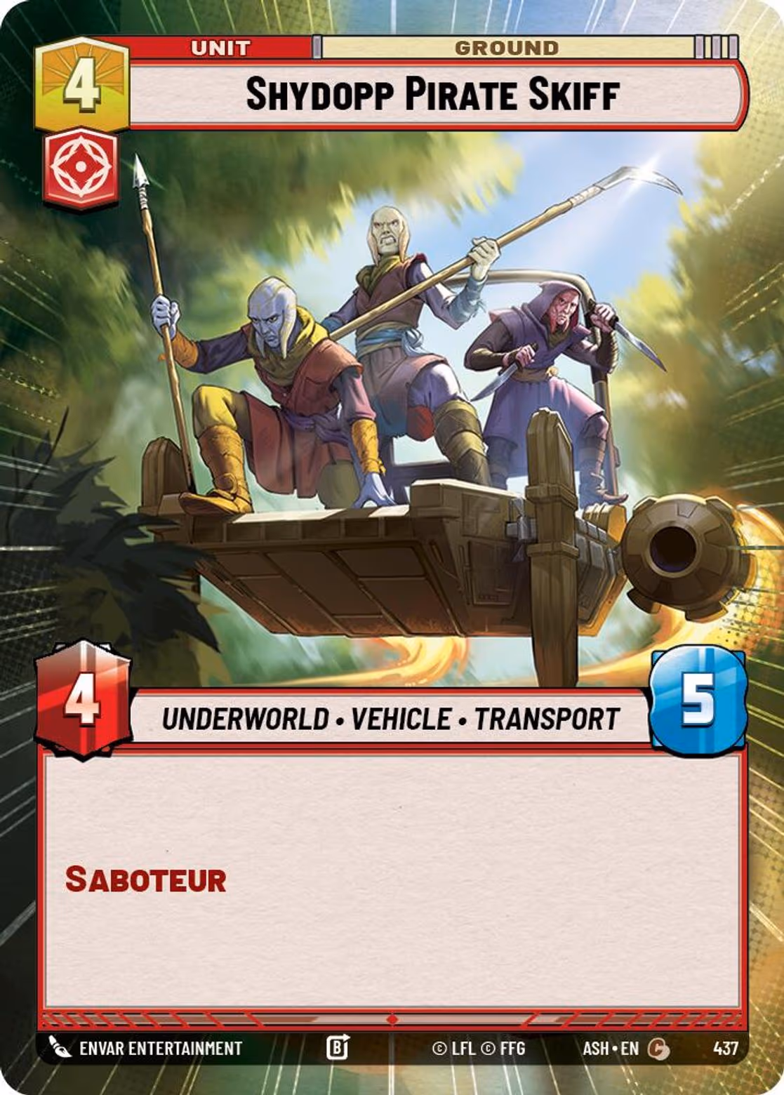 Shydopp Pirate Skiff ASH-437 Hyperspace Star Wars Unlimited card