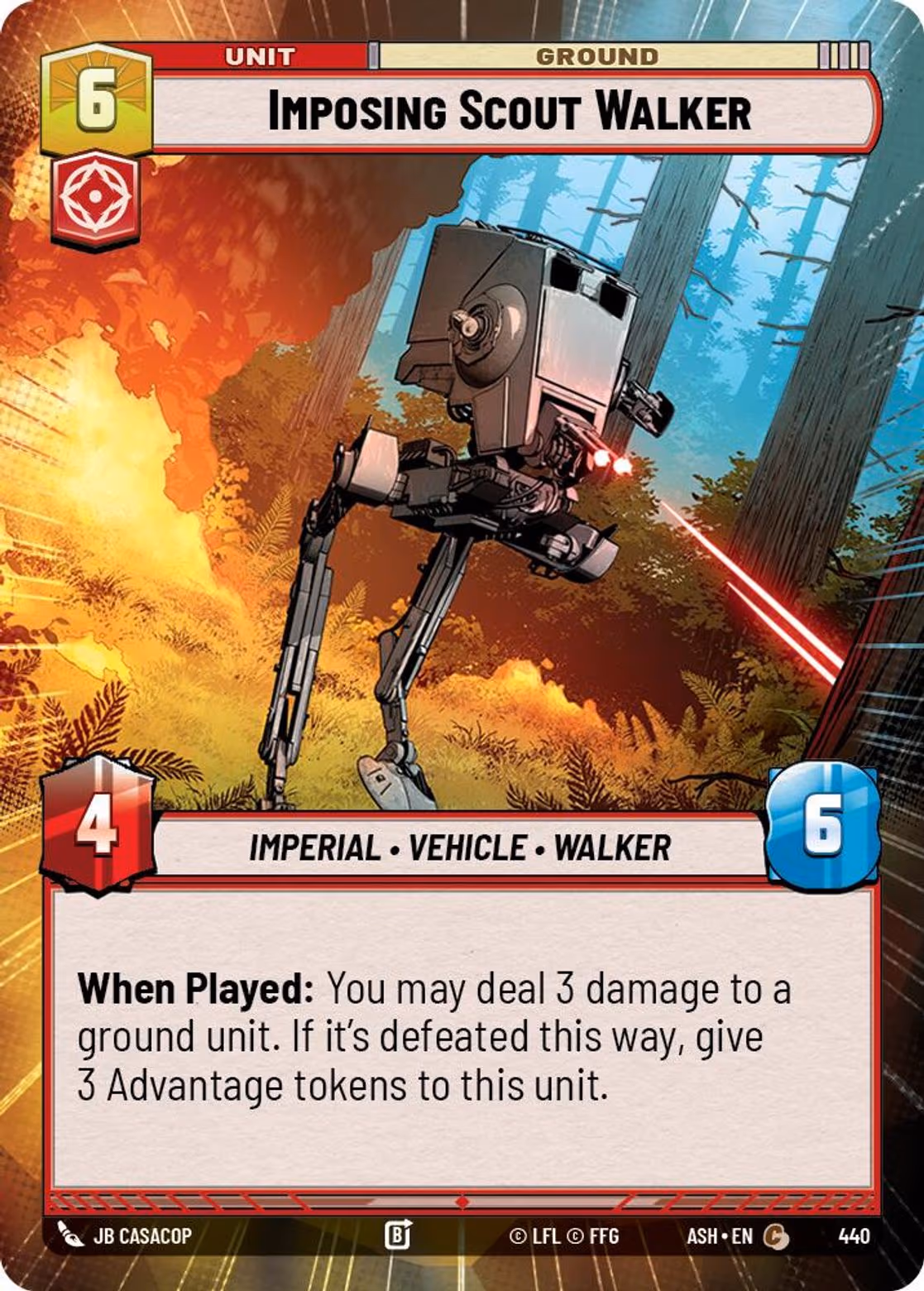 Imposing Scout Walker ASH-440 Hyperspace Star Wars Unlimited card