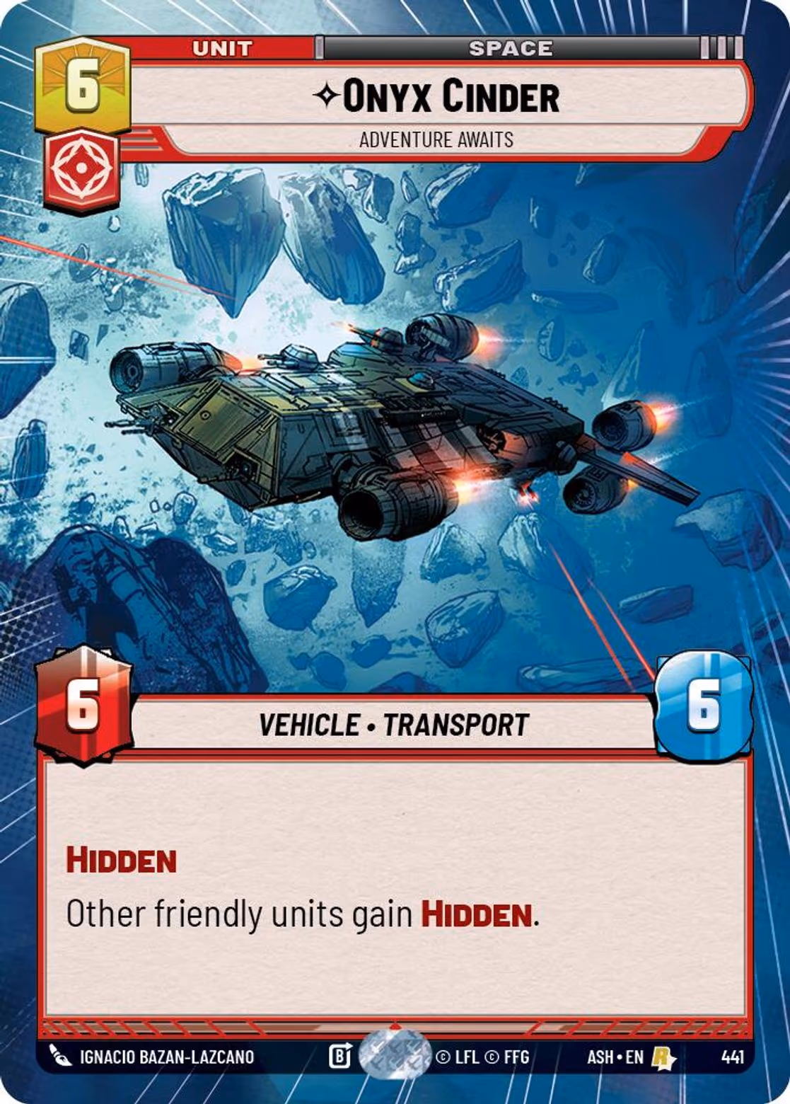 Onyx Cinder ASH-441 Hyperspace Star Wars Unlimited card
