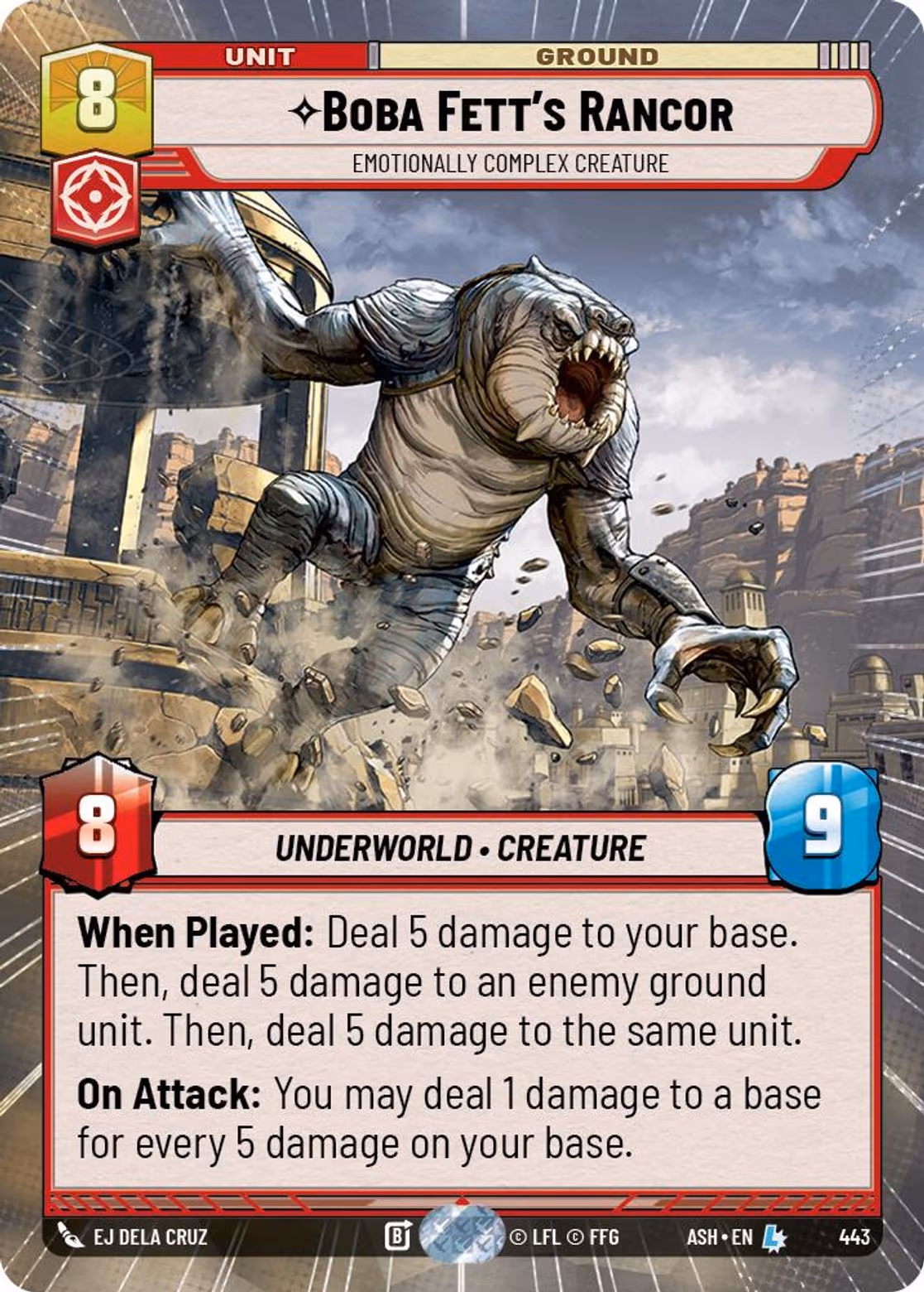 Boba Fett's Rancor - Emotionally Complex Creature ASH-443 Hyperspace Star Wars Unlimited card