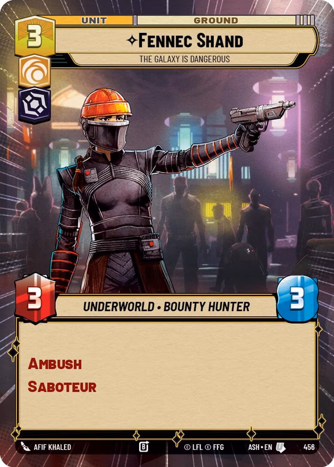 Fennec Shand - The Galaxy is Dangerous ASH-456 Hyperspace Star Wars Unlimited card