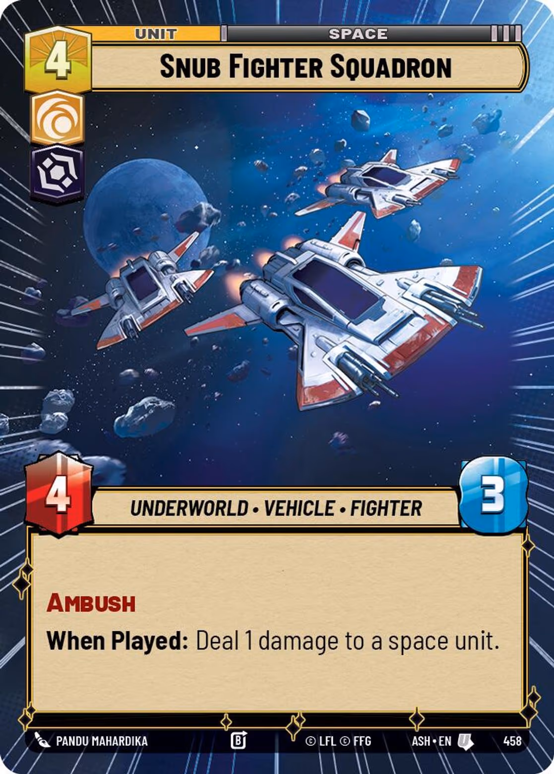 Snub Fighter Squadron ASH-458 Hyperspace Star Wars Unlimited card