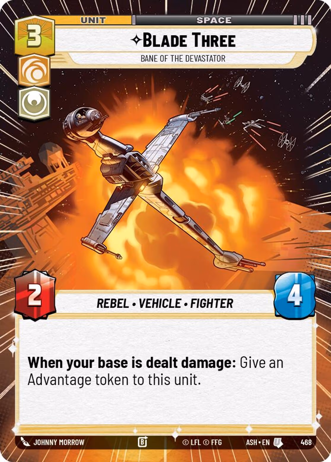 Blade Three - Bane of the Devastator ASH-468 Hyperspace Star Wars Unlimited card