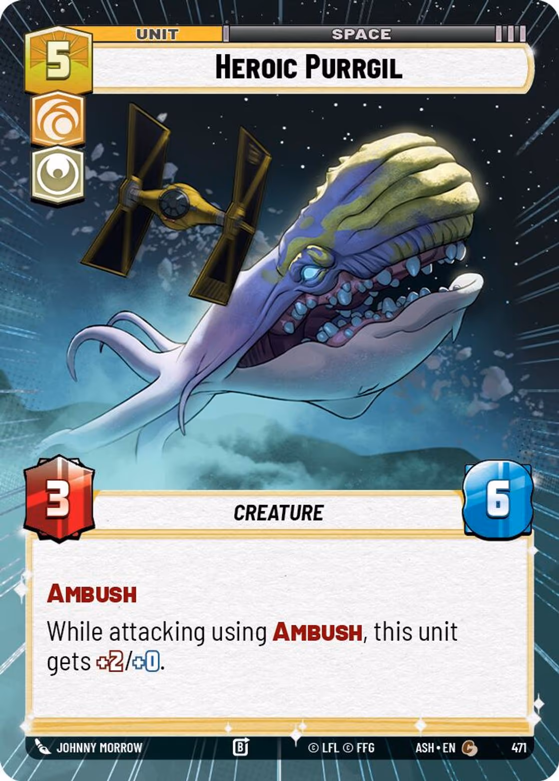 Heroic Purrgil ASH-471 Hyperspace Star Wars Unlimited card