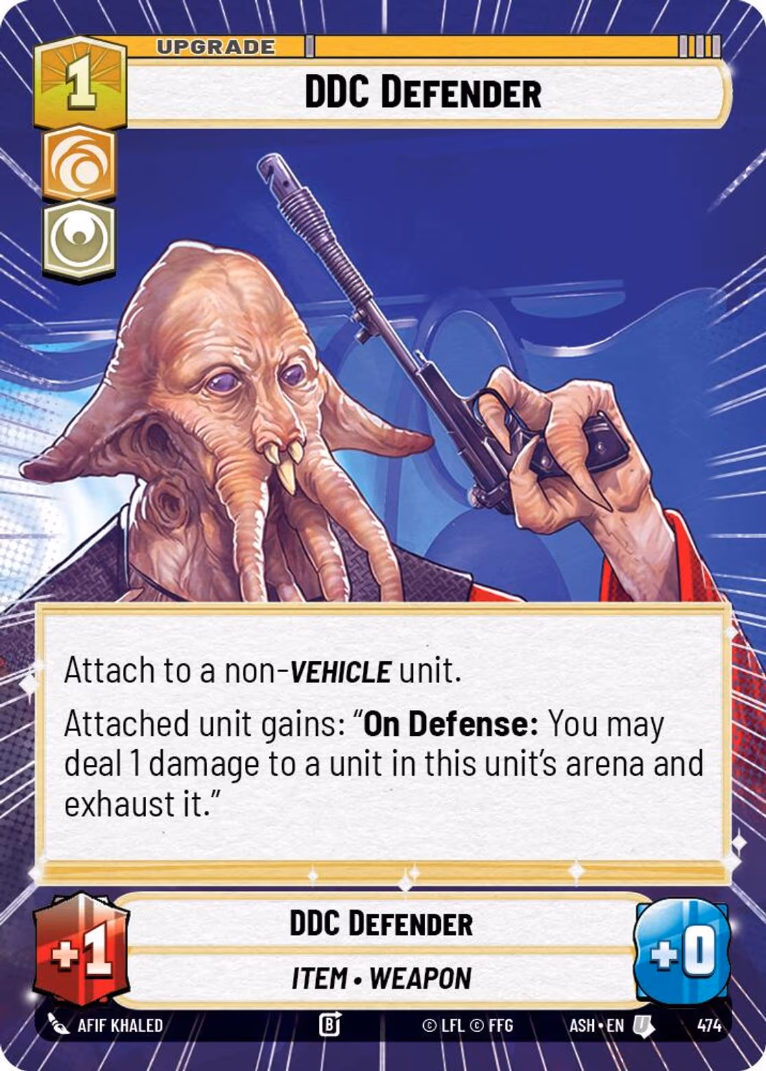 DDC Defender ASH-474 Hyperspace Star Wars Unlimited card