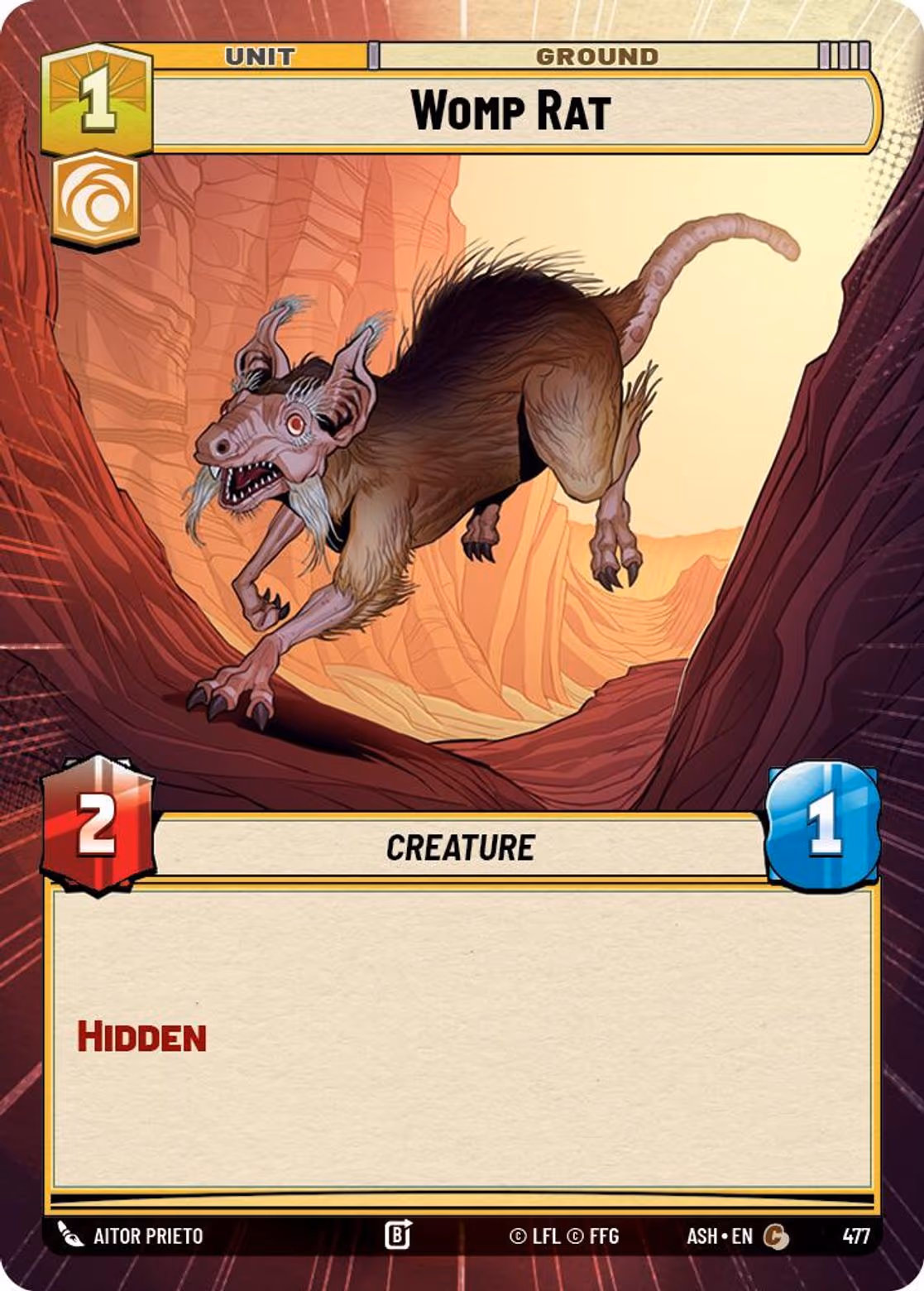 Womp Rat ASH-477 Hyperspace Star Wars Unlimited card