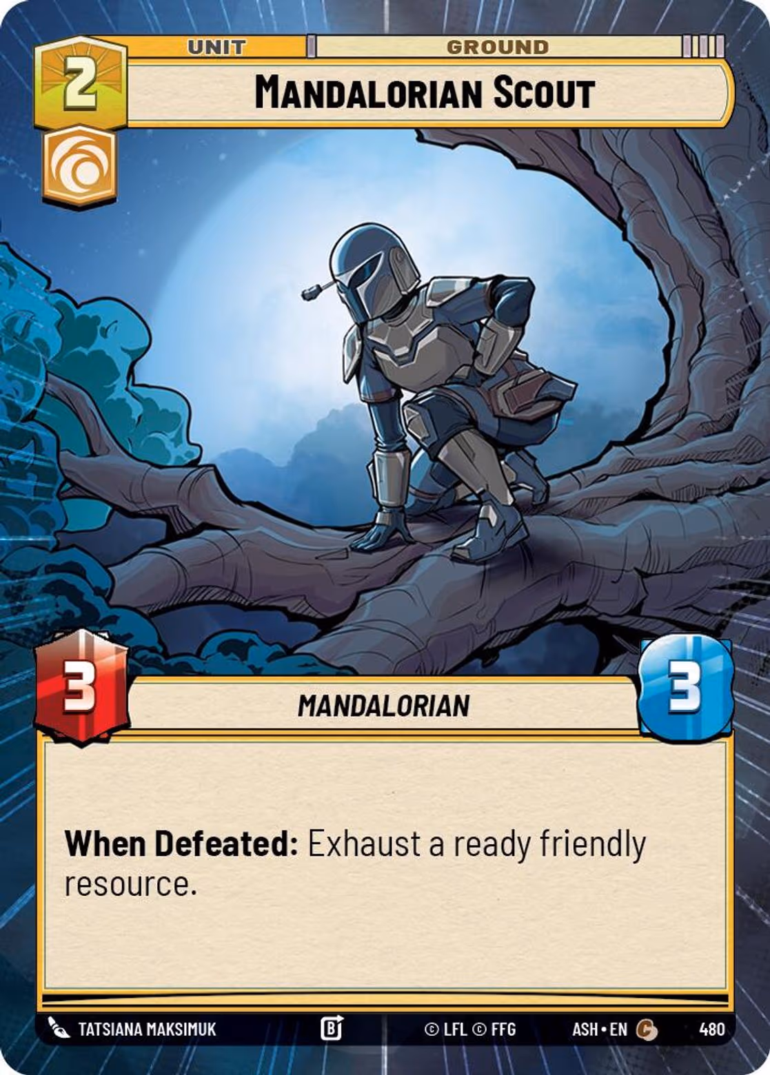Mandalorian Scout ASH-480 Hyperspace Star Wars Unlimited card