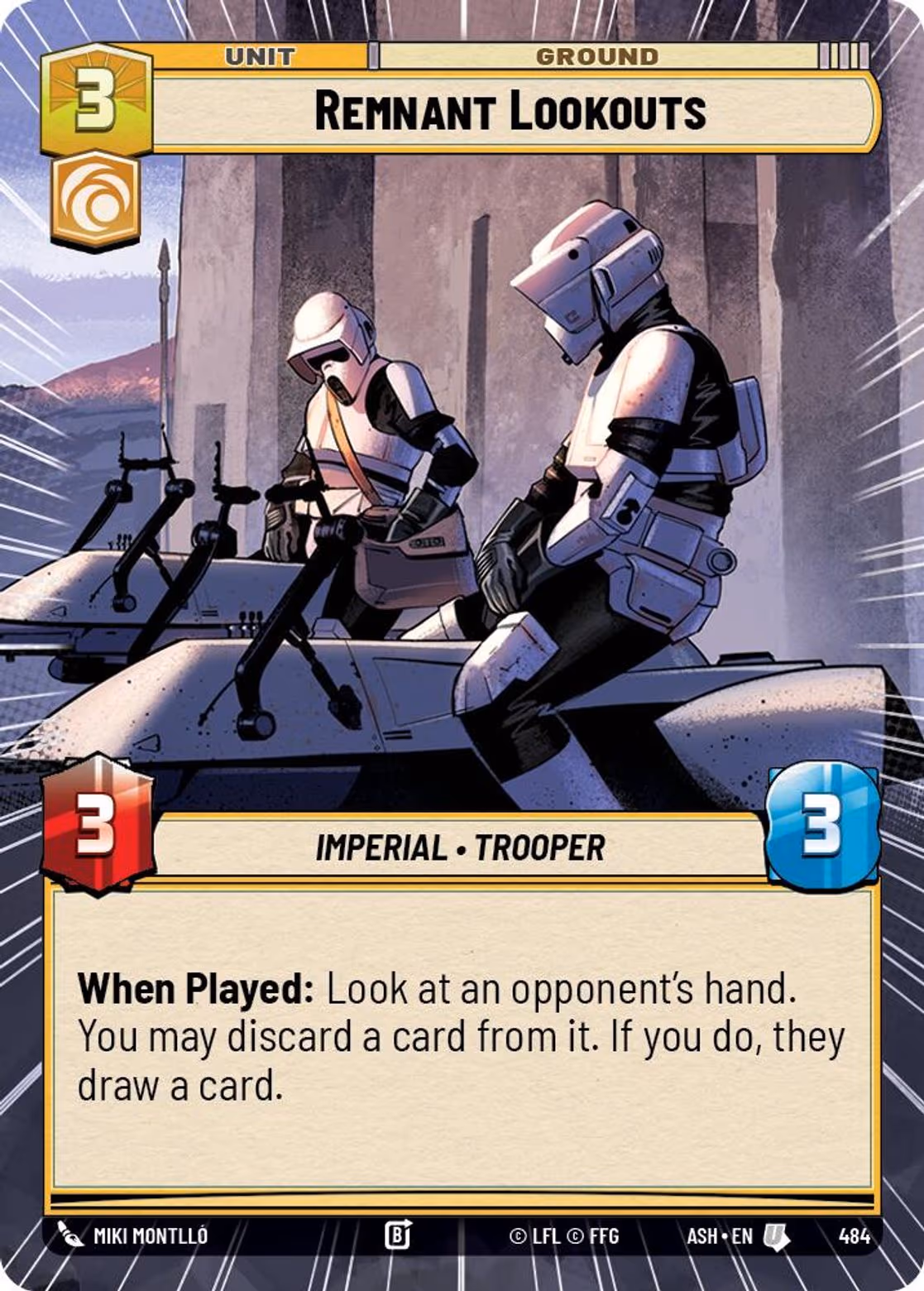 Remnant Lookouts ASH-484 Hyperspace Star Wars Unlimited card