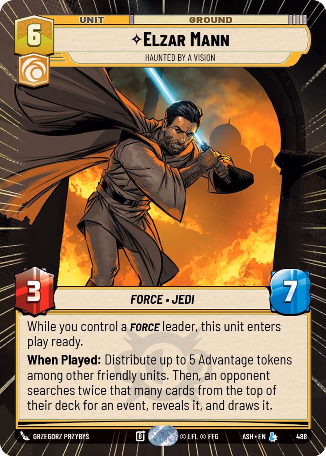 Elzar Mann - Haunted by a Vision ASH-488 Hyperspace Star Wars Unlimited card