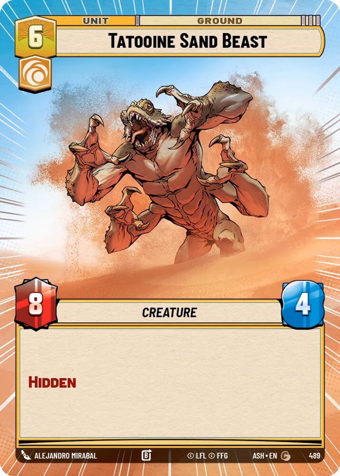 Tatooine Sand Beast ASH-489 Hyperspace Star Wars Unlimited card