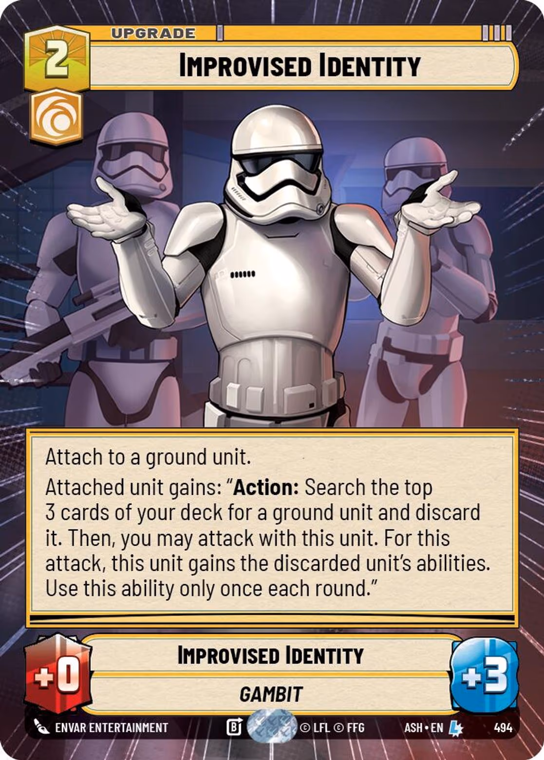Improvised Identity ASH-494 Hyperspace Star Wars Unlimited card