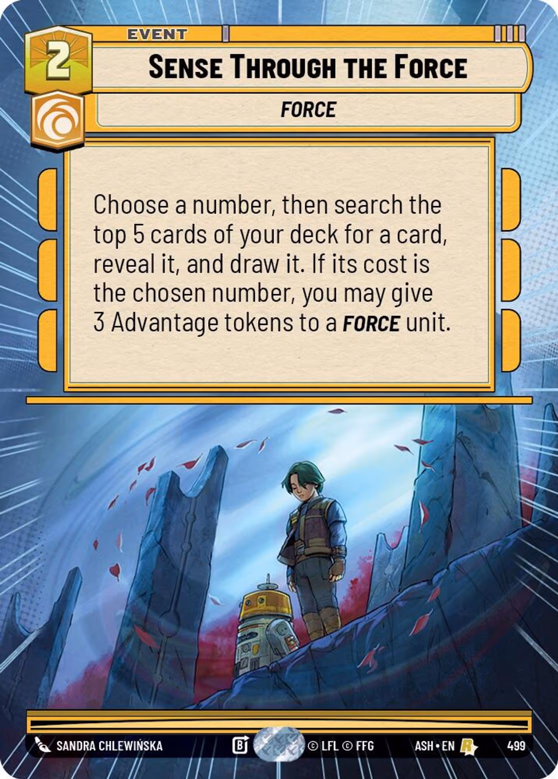 Sense Through the Force ASH-499 Hyperspace Star Wars Unlimited card