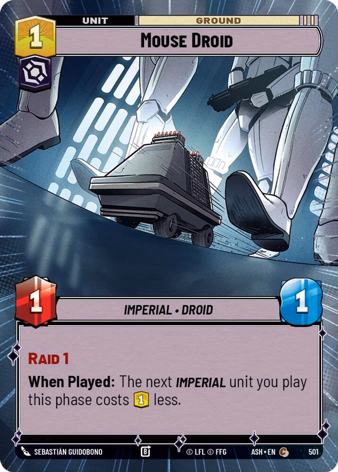 Mouse Droid ASH-501 Hyperspace Star Wars Unlimited card