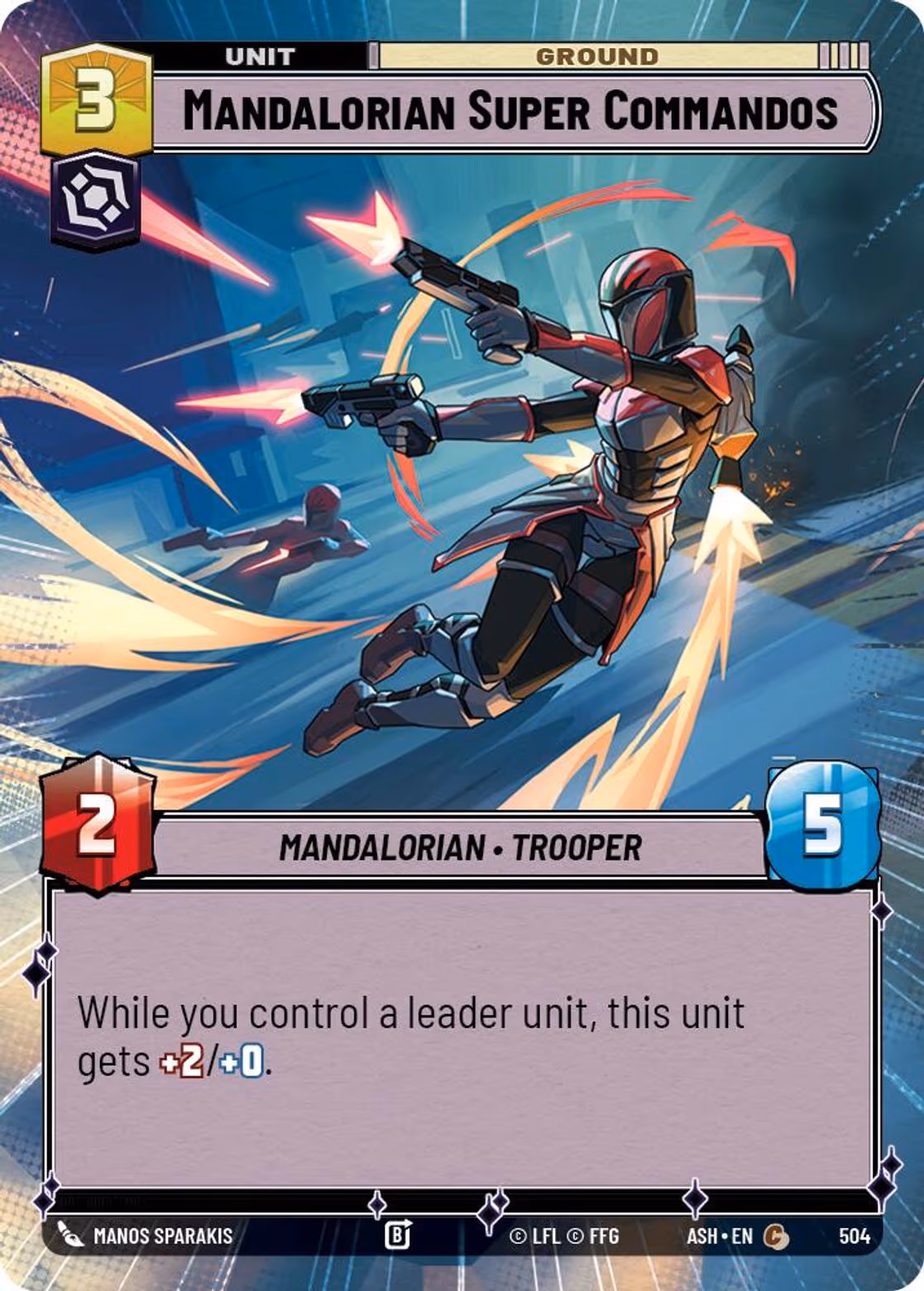 Mandalorian Super Commandos ASH-504 Hyperspace Star Wars Unlimited card