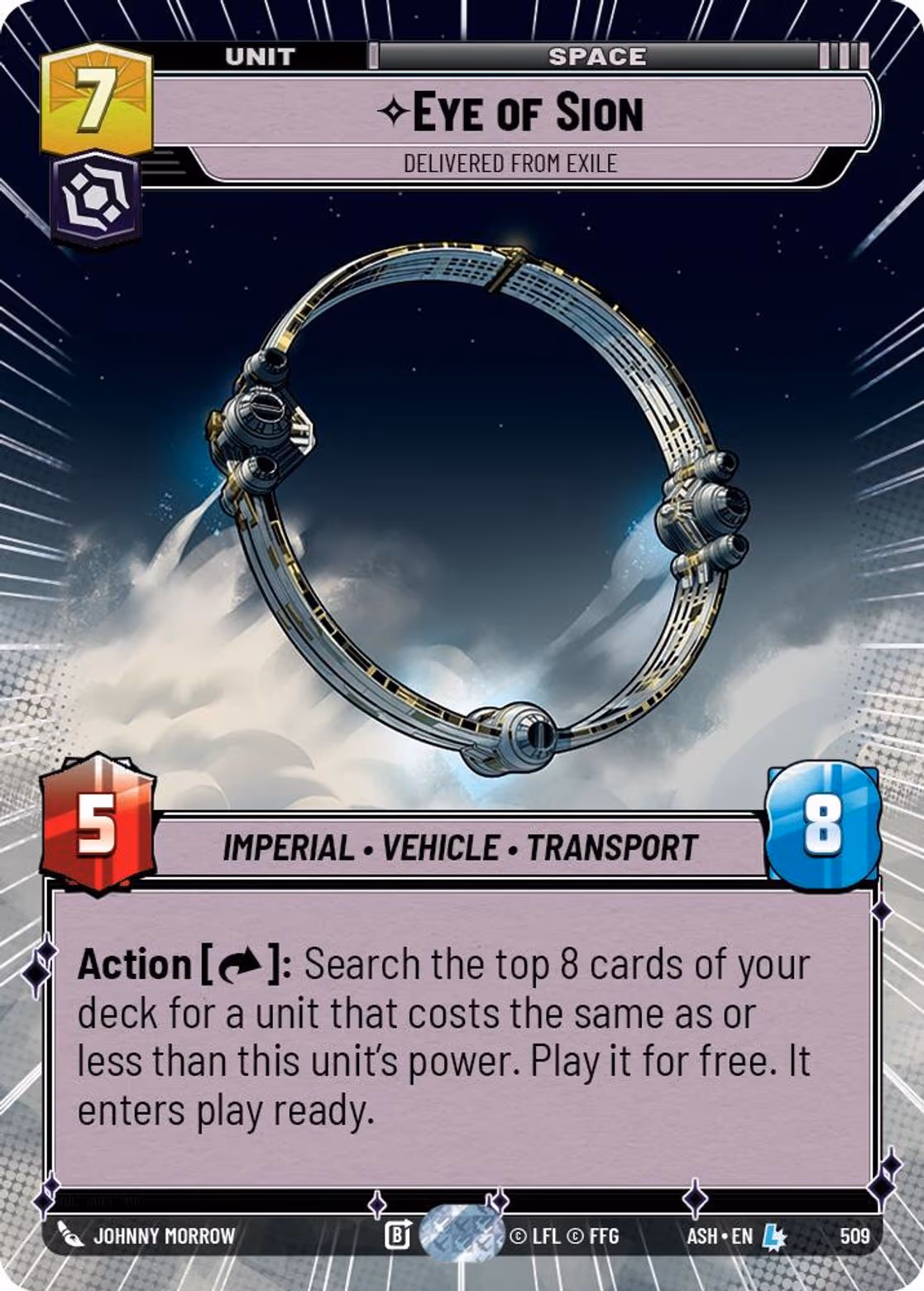 Eye of Sion - Delivered from Exile ASH-509 Hyperspace Star Wars Unlimited card