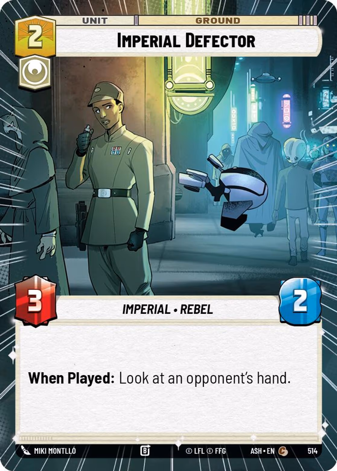 Imperial Defector ASH-514 Hyperspace Star Wars Unlimited card