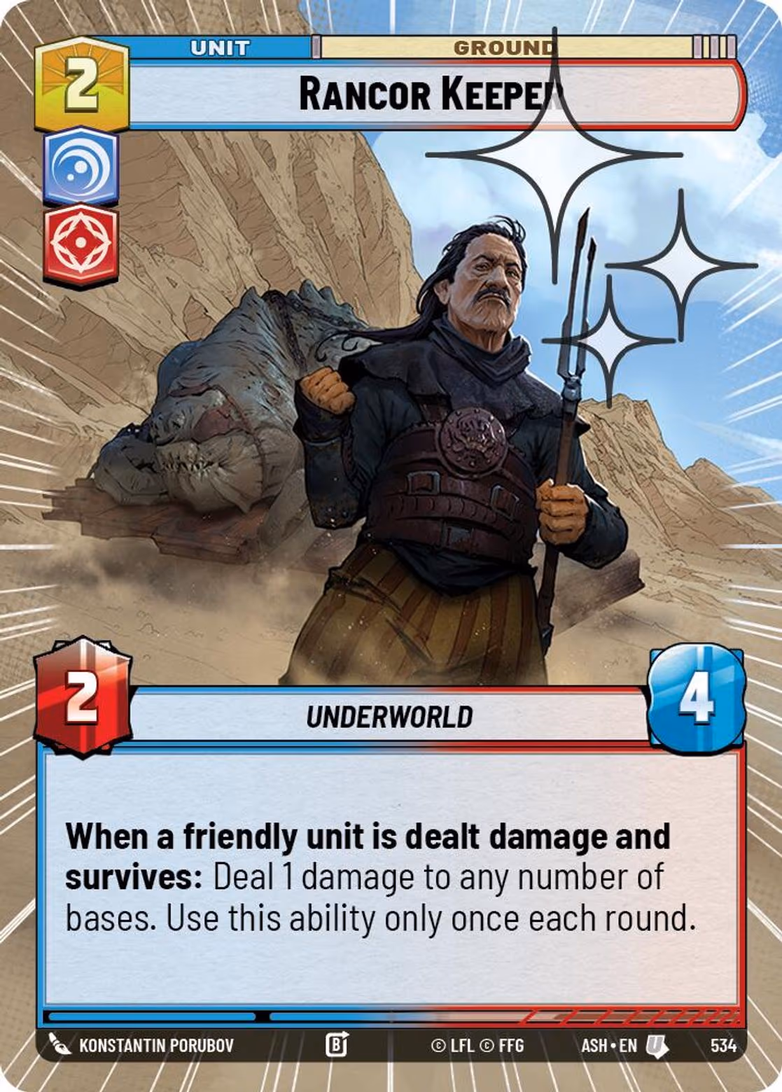 Rancor Keeper ASH-534 Hyperspace Foil Star Wars Unlimited card