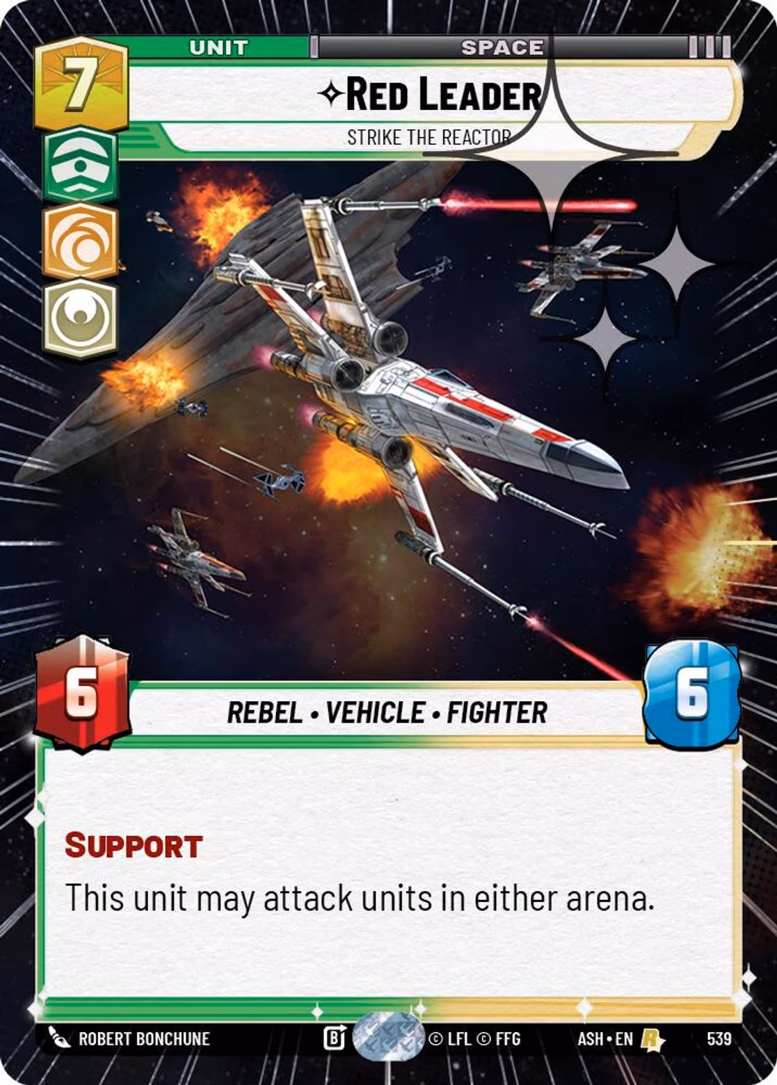 Red Leader - Strike the Reactor ASH-539 Hyperspace Foil Star Wars Unlimited card
