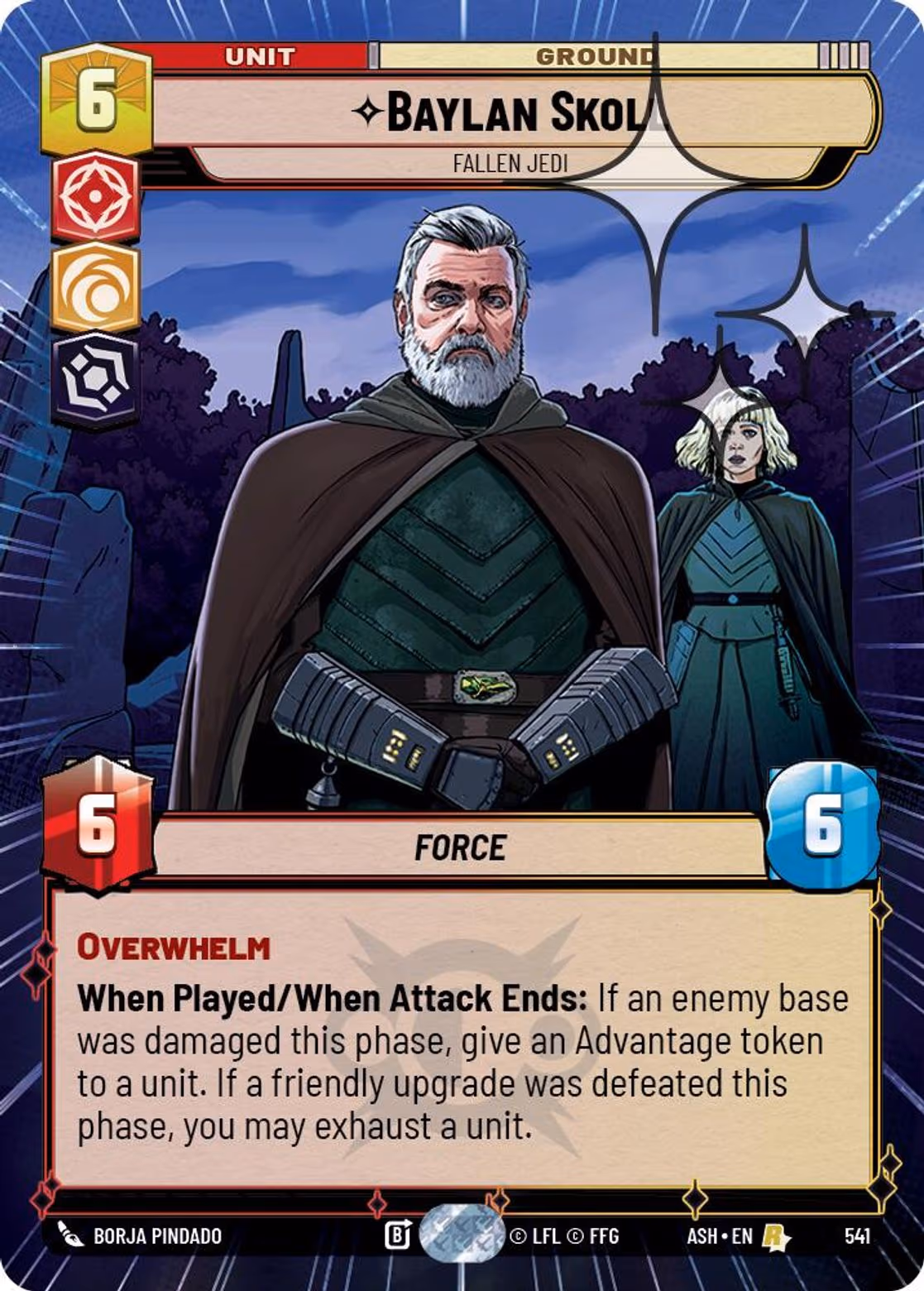 Baylan Skoll - Fallen Jedi ASH-541 Hyperspace Foil Star Wars Unlimited card