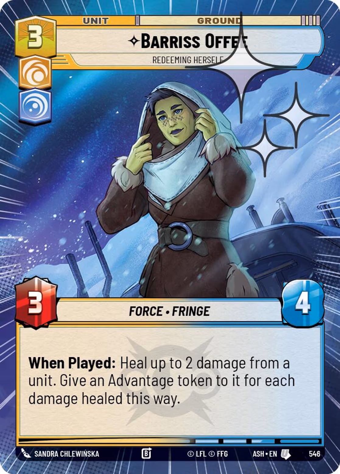 Barriss Offee - Redeeming Herself ASH-546 Hyperspace Foil Star Wars Unlimited card