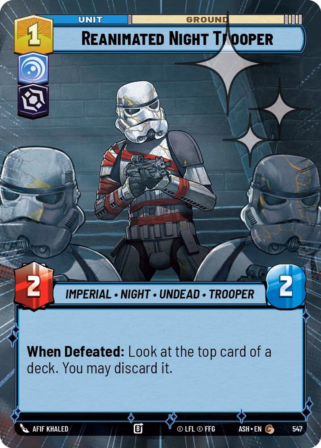 Reanimated Night Trooper ASH-547 Hyperspace Foil Star Wars Unlimited card