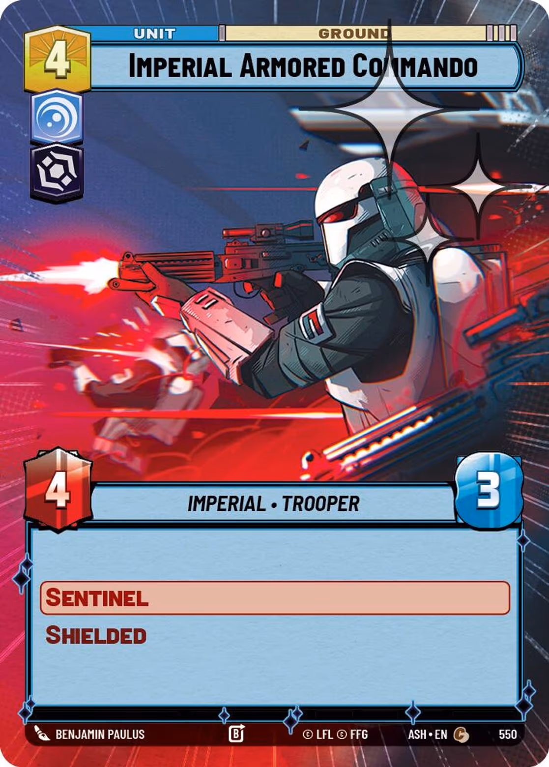 Imperial Armored Commando ASH-550 Hyperspace Foil Star Wars Unlimited card
