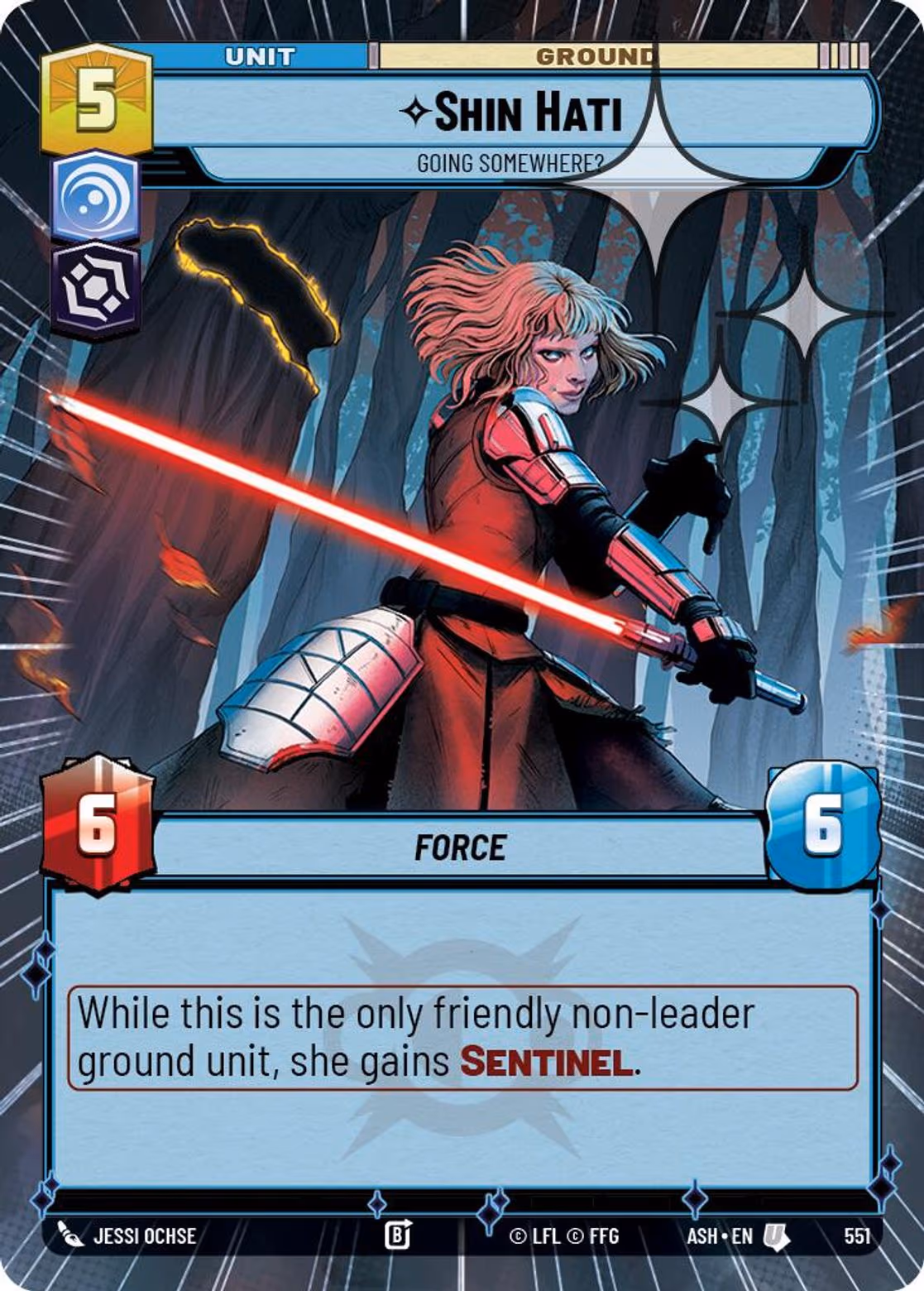 Shin Hati - Going Somewhere? ASH-551 Hyperspace Foil Star Wars Unlimited card