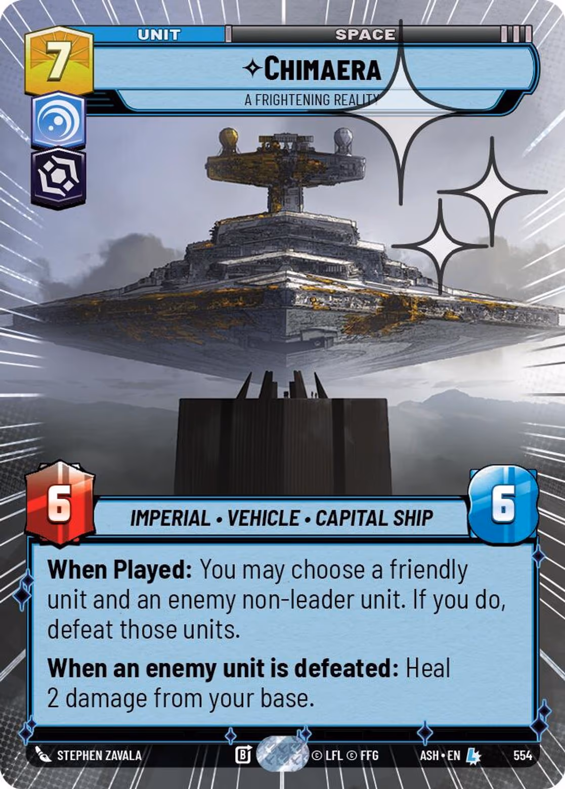 Chimaera - A Frightening Reality ASH-554 Hyperspace Foil Star Wars Unlimited card