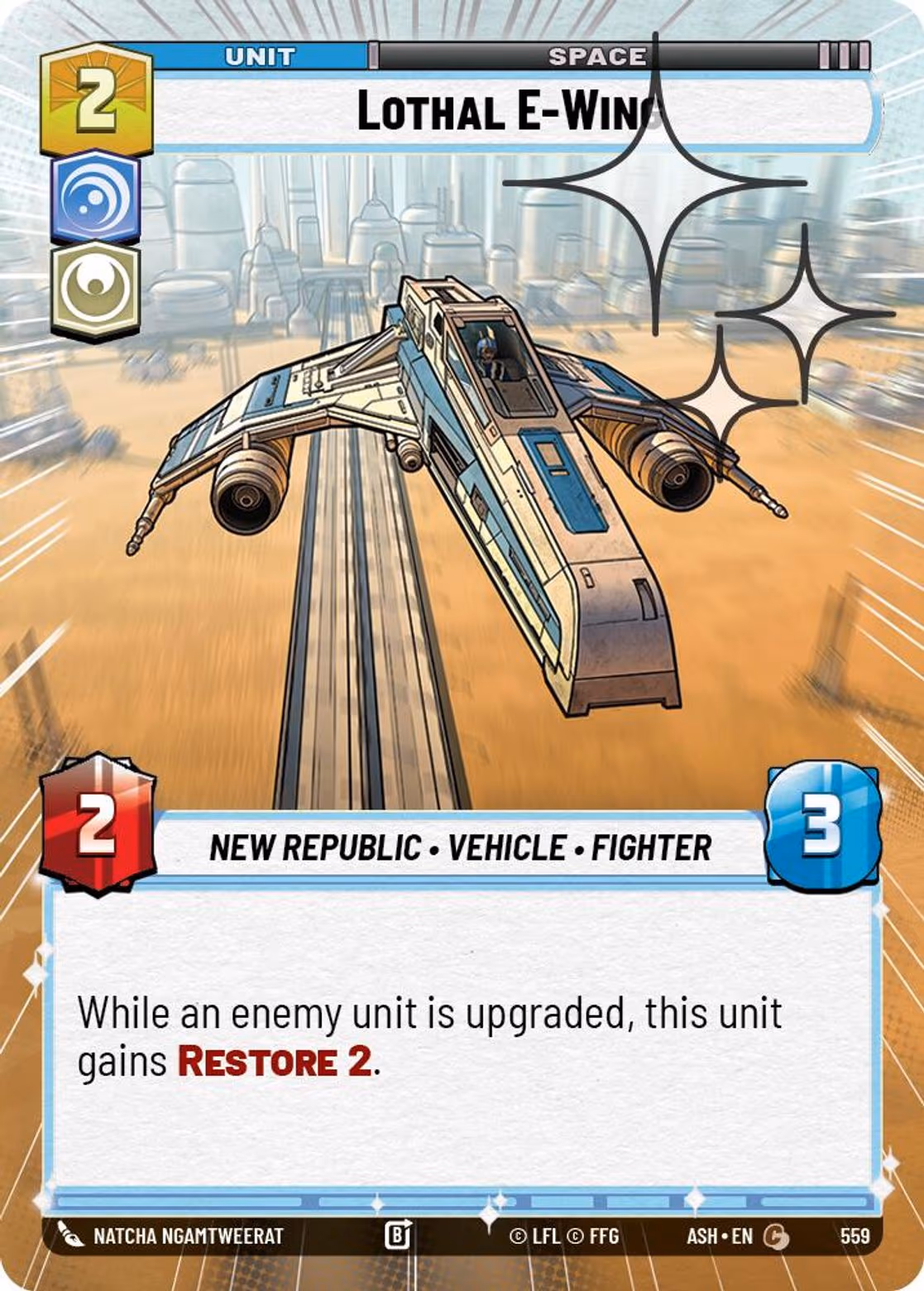Lothal E-Wing ASH-559 Hyperspace Foil Star Wars Unlimited card