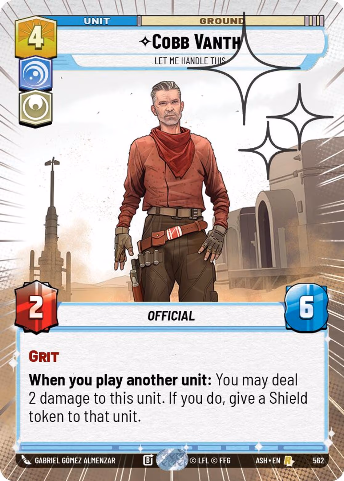 Cobb Vanth - Let Me Handle This ASH-562 Hyperspace Foil Star Wars Unlimited card
