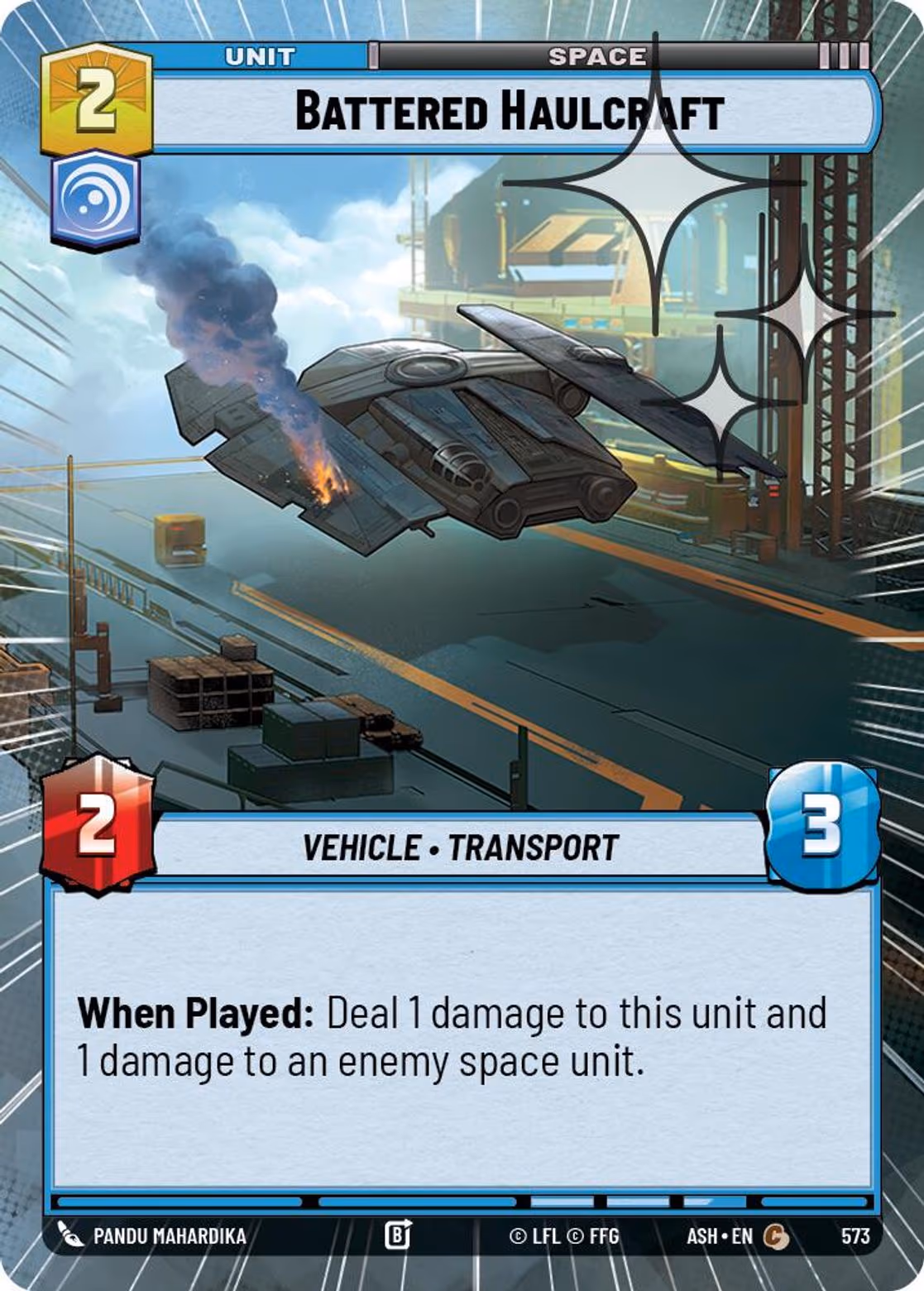 Battered Haulcraft ASH-573 Hyperspace Foil Star Wars Unlimited card