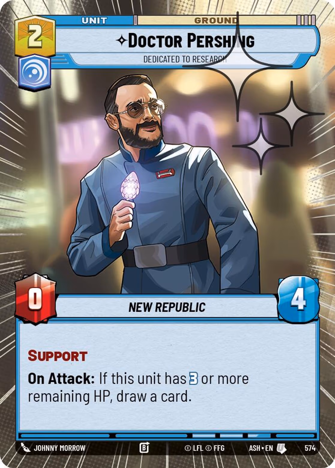 Doctor Pershing - Dedicated to Research ASH-574 Hyperspace Foil Star Wars Unlimited card