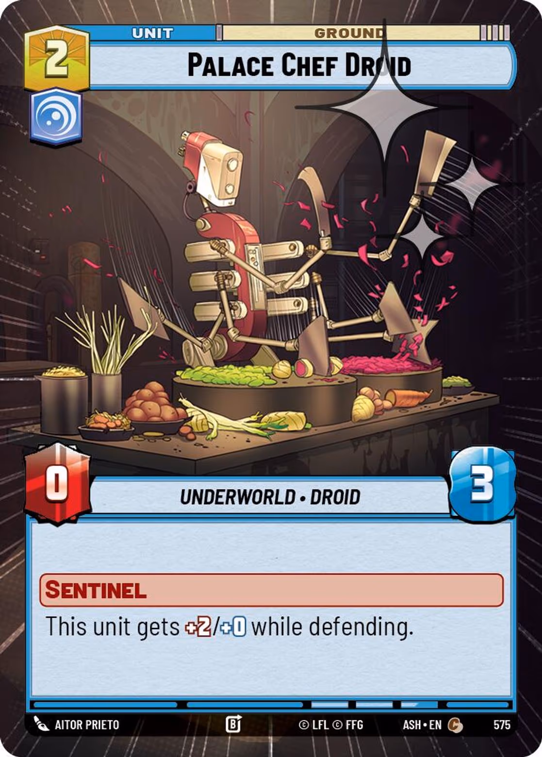 Palace Chef Droid ASH-575 Hyperspace Foil Star Wars Unlimited card