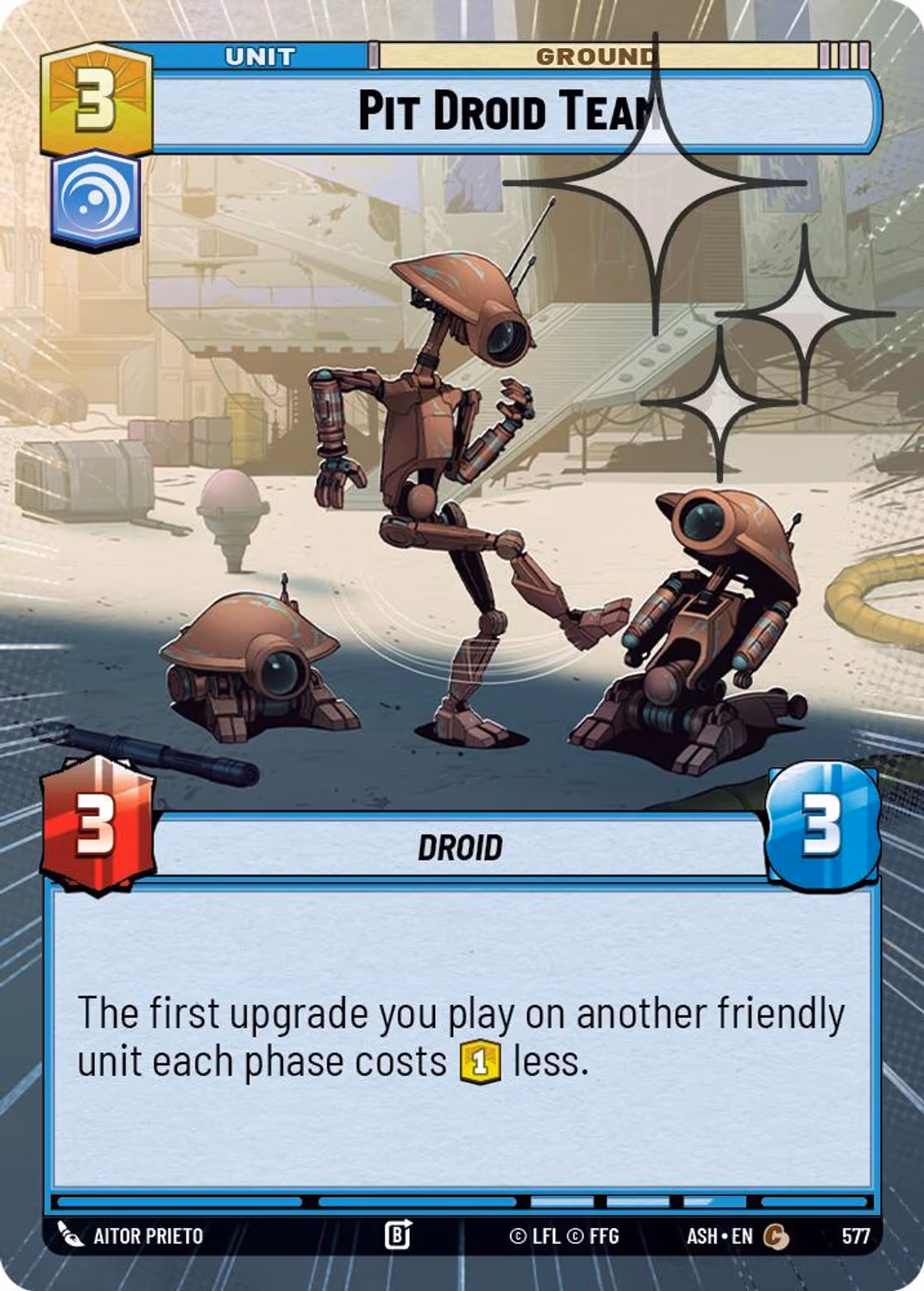 Pit Droid Team ASH-577 Hyperspace Foil Star Wars Unlimited card