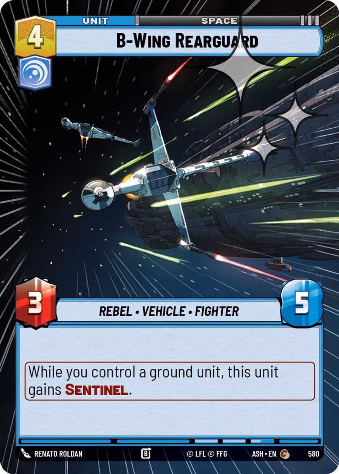 B-Wing Rearguard ASH-580 Hyperspace Foil Star Wars Unlimited card