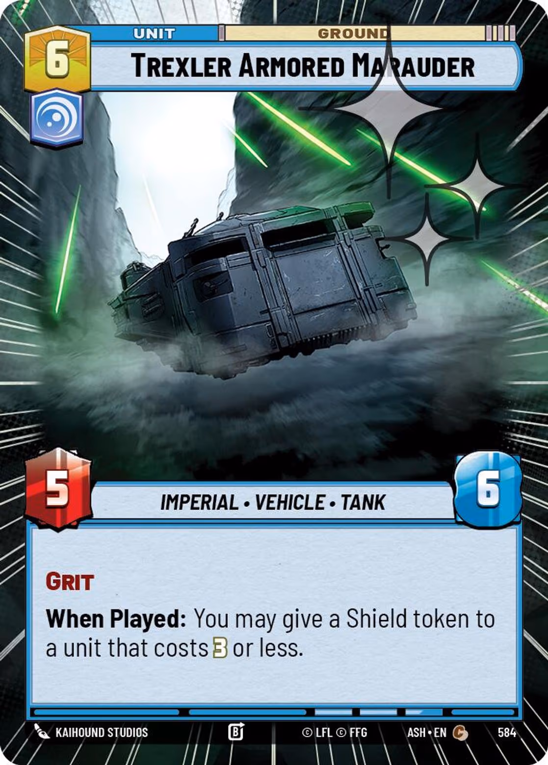 Trexler Armored Marauder ASH-584 Hyperspace Foil Star Wars Unlimited card