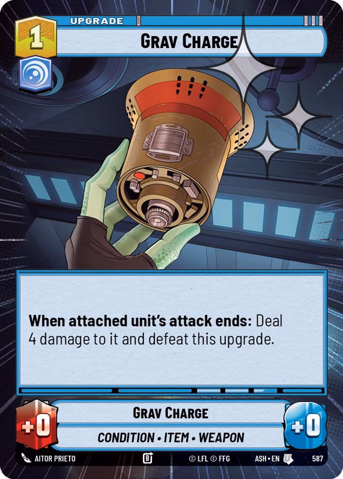 Grav Charge ASH-587 Hyperspace Foil Star Wars Unlimited card